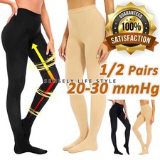 Women's Varicose Vein Compression Stockings High Waist Pantyhose 22-32 mmHg US