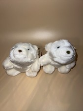 Vintage SNUFFLES Gund Polar Bear White w/ Tags Plush 4" Stuffed Animal Set Of 2