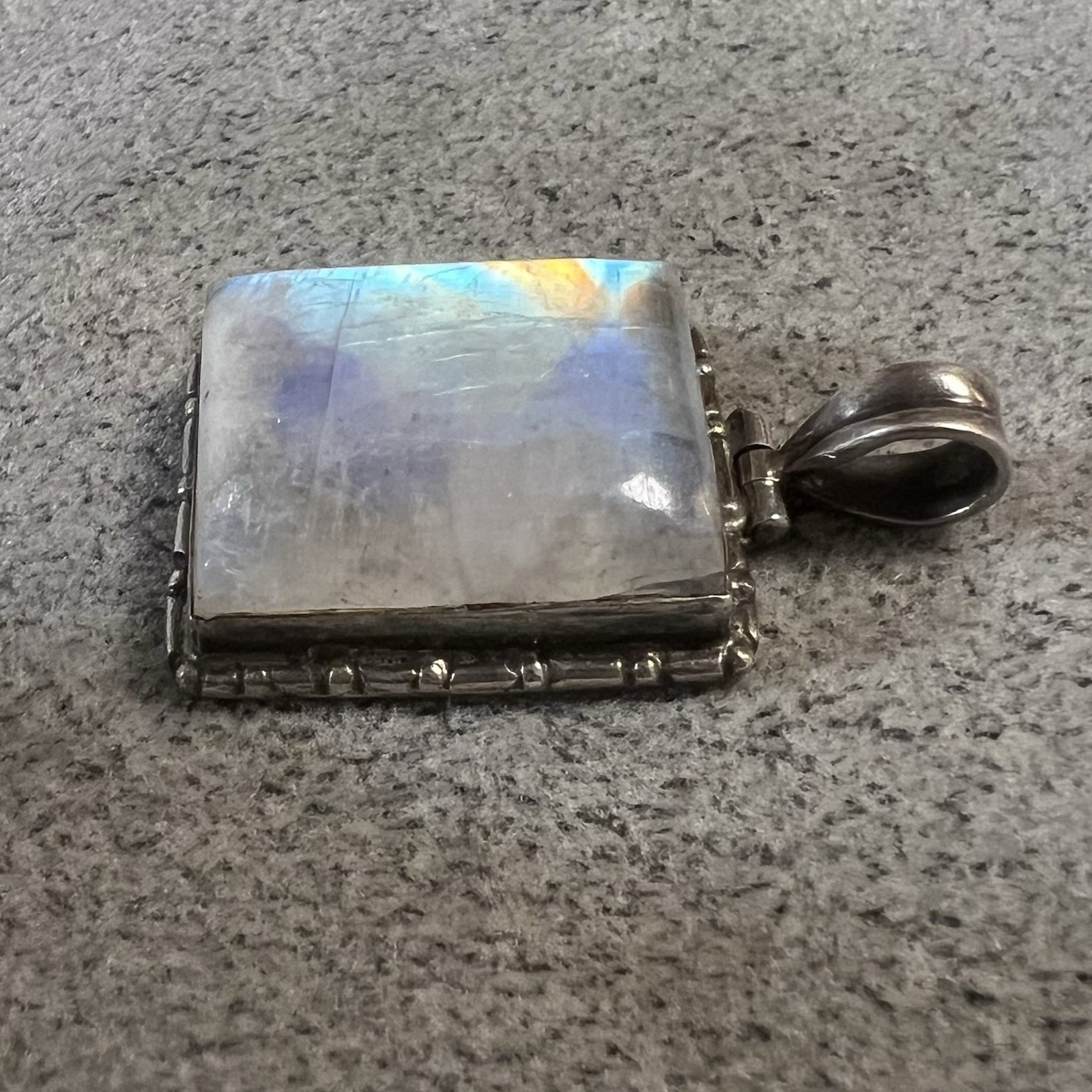 Vintage Artisan Made Rectangular Labradorite Ster… - image 6