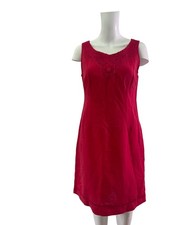 Per Una M&S Fit & Flare Dress Size 8 R Womens EU36 Dark Pink Sleeveless Beaded