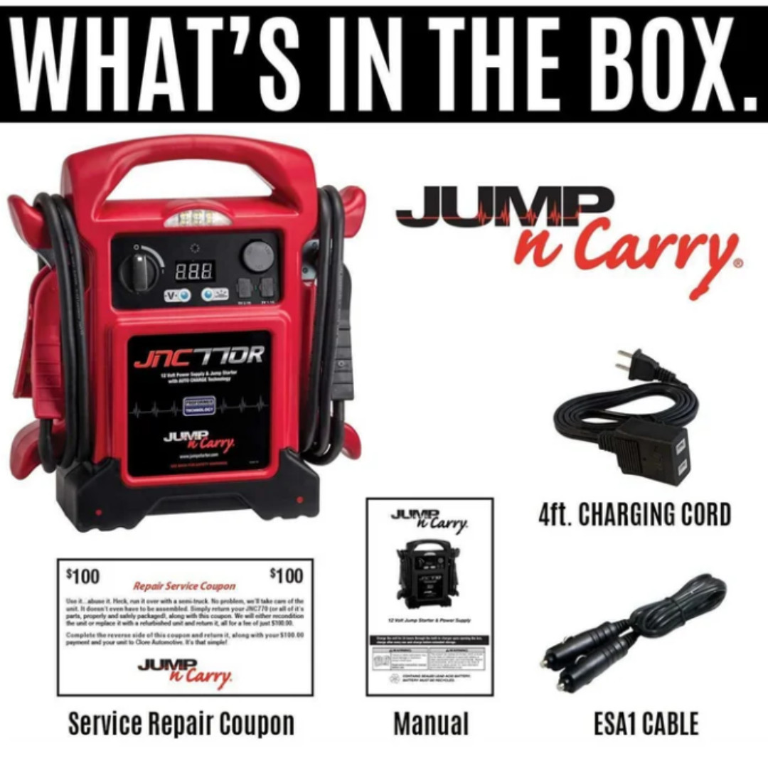 Jump-N-Carry JNC770R 1700 Peak Amp Premium 12 Volt Jump Starter - Red