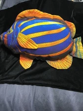 Super Cute-Angel Fish Pillow Blue Purple Yellow Orange 22” Plush Pillow 