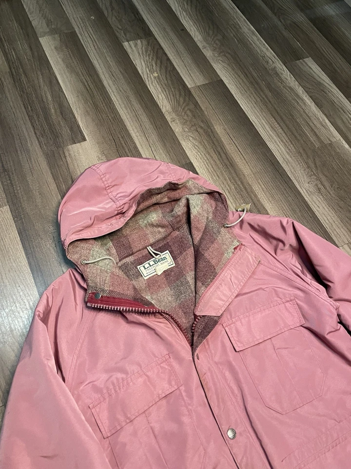 Chaqueta Parka Baxter State Años 80 LL BEAN Hecha en EE. UU. Mujer Lana Rosa Talla M Rara Foto 2 de 4
