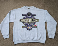 Vintage Baltimore Ravens Super Bowl Sweatshirt Mens Large Gray NFL STAINS