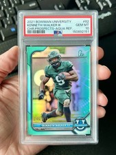 2021 Bowman University Chrome Aqua Refractor Kenneth Walker III PSA 10 /299
