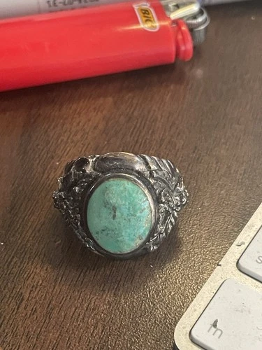 Vintage Native American Sterling Silver Turquoise Ring