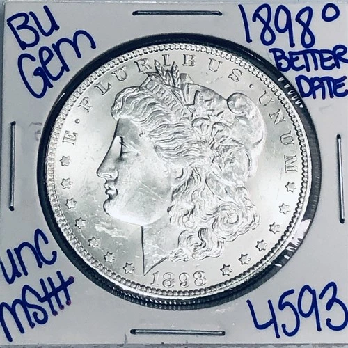 1898 O BU UNCIRCULATED MORGAN SILVER DOLLAR AUTHENTIC U.S.MINT FREESHIPPING 4593