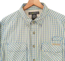 Exofficio Shirt Mens Medium Plaid Outdoor Vented L/S 2 Pockets Hiking Gorpcore