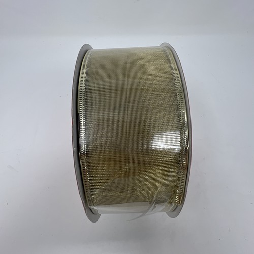NEW Holiday Ribbon Gold with Sheer 2.5" Wide 100 Ft Craft, Bows, Wreaths, Gifts - Picture 4 of 6