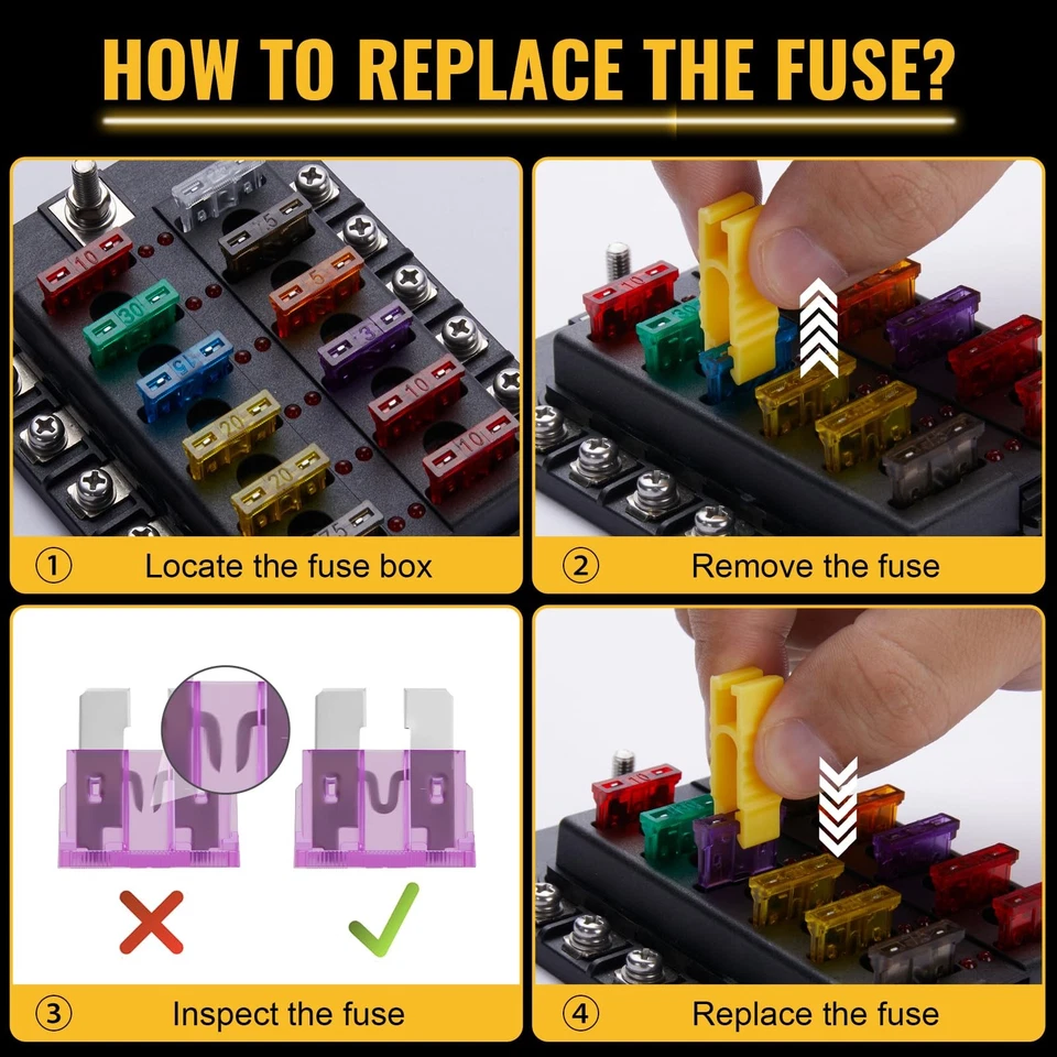 100 标准保险丝套件汽车分类标准 3A 5A 7.5A 10A 15A 20A 25A 30A 35 — 第 3/4 张图片