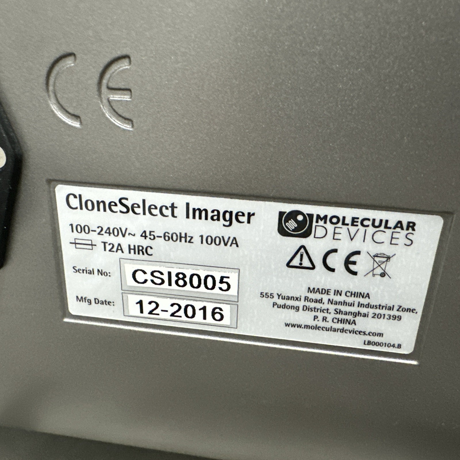 Molecular Devices CloneSelect Imager System CSI 8005 Cell Colony Growth 2016