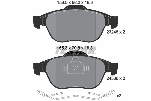 1X Textar 2453601 Bremsbelagsatz Scheibenbremse FüR Renault-image