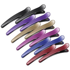 Hair Clips for Styling, 12 Pcs Non-Slip Colorful Plastic Duckbill Alligator Hai