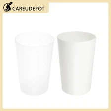 2Pcs Set Bathroom Toothbrush Tumblers PP Cup White Clear Color 4.52''x3.03''
