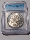 1886-P Morgan Dollar, Uncirculated 90% Silver, ICG Graded MS 63