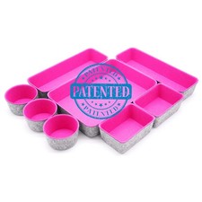 Felt Desk Drawer Organizer Trays, 8-Piece Storage Bins for Jewelry, Office Su...