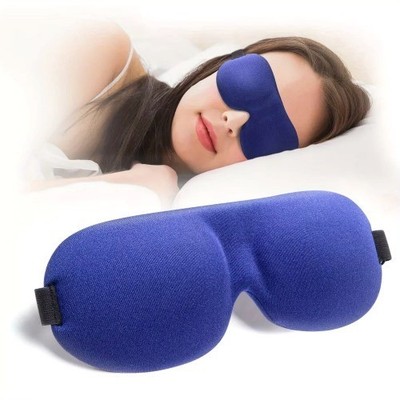 3D Contoured Sleep Mask   Blue Memory Foam Eye Mask  Lightweight, Set of 2