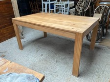 Brown Pine Dining Table Detachable Legs Kitchen Solid Natural