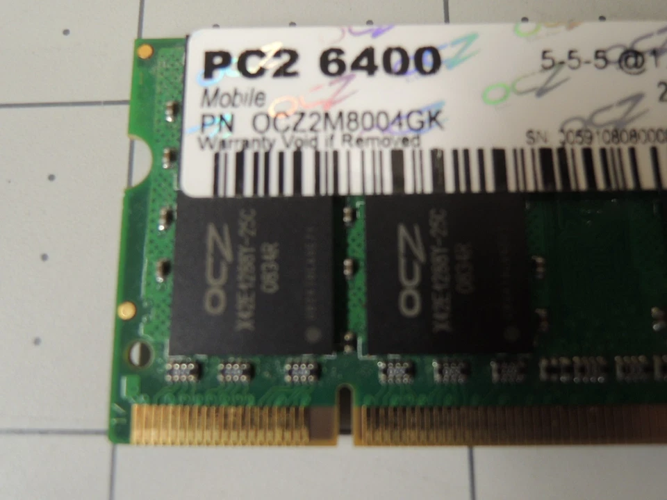 OCZ OCZ2M8004GK PC2-6400 DDR2 800MHz SODIMM 2GB LAPTOP RAM - Image 4 of 4