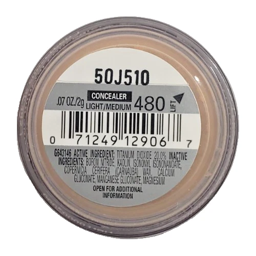 NEW L'Oréal TRUE MATCH NATURALE MINERAL Concealer SPF 25- 480 LIGHT/MEDIUM - Image 2 of 2