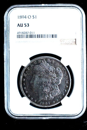 KAPPYSCOINS G8697A 1894O NGC AU53 KEY DATE MORGAN SILVER DOLLAR CH AU