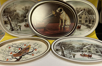 #ad Lot Of Five Collectable Serving Trays All New AL61S $37.99