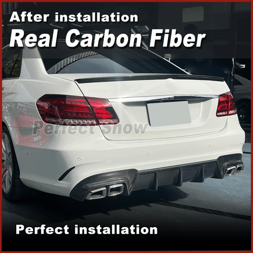 For Mercedes Benz E Class W212 E63 AMG 2013-16 REAL Carbon Rear Bumper Diffuser - Picture 3 of 12
