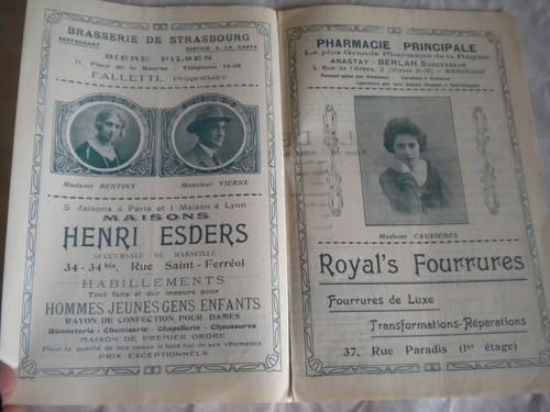 Vintage Programme Theatre du Gymnase Marseille Feb 1923 Le Détour - Picture 4 of 5