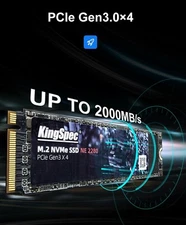 KingSpec M.2 Nvme SSD Hard Disk For Laptop-Desktop   128Gb/256Gb/512Gb/1Tb
