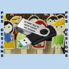 M&auml;rchen im Reifen Fingerpuppen PES Stickpackung auf USB 32 Motive Dateien