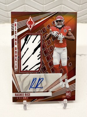 2023 RASHEE RICE #'d /99 Panini Phoenix RED RPA Rookie Gloves AUTO