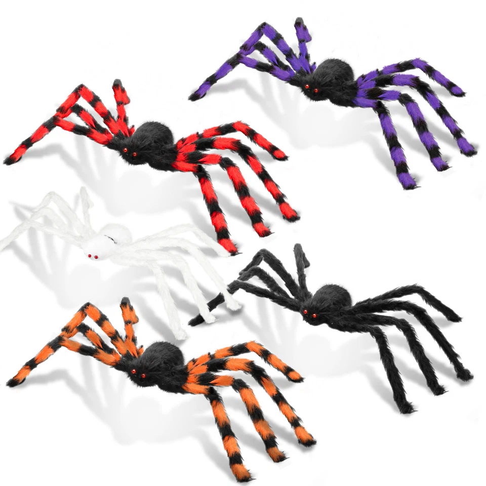 Decorações de aranha gigante de Halloween decoração de festa jardim ao ar livre enorme aranha grande - Imagem 2 de 4