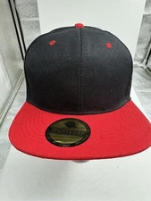 VTG Gelante Blank Sports Cap Hat Snapback OS Black Red Adjustable DIY Crafts NWT