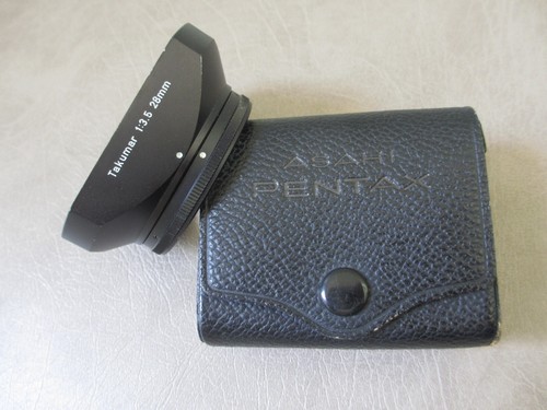 Vintage Asahi Pentax Super Takumar 28mm F 3.5 Metal Lens Hood + Leather Case - Picture 6 of 8