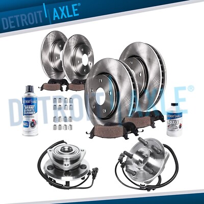 Front Rear Rotors Brake Pads and Wheel Bearing Hub for Dodge Nitro Jeep Liberty