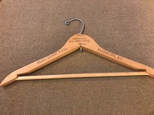 Vintage Collectible Wooden Hanger Hotel Dupont Plaza Washington DC JL 