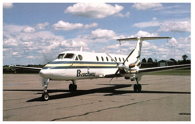 Brockway Air Beechcraft 1900C at Ogdensburg NY Airplane Postcard