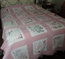 Handmade Quilt Gorgeous 2005 Queen Size Bedspread 84 by 108 Never used