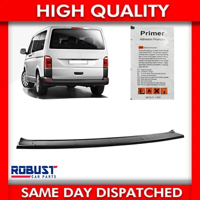 ROBUST CAR PARTS FOR VW T6 TRANSPORTER REAR BUMPER SILL PROTECTOR COVER GLOSS BLACK ABS 2015-2019