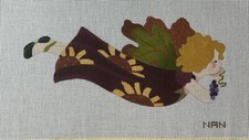NAN Hand Painted Needlepoint Canvas -13 Mesh - Garden Angle Autumn