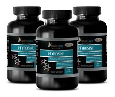 L-Tyrosine 500mg. Helps Relieve Stress - mood support - 3 Bottles 