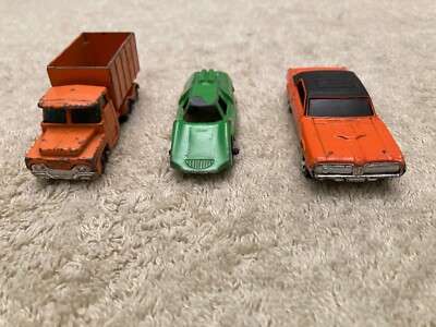CORGI JUNIOR GUY WARRIOR GRAIN TRUCK, FIAT ABARTH & MERCURY COUGAR. LOT OF 3.