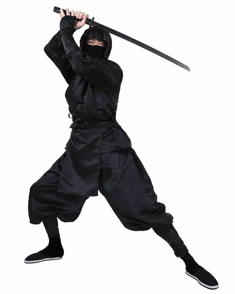 Black/Blue Ninja Uniform Suit Japanese Warrior Cosplay Costume