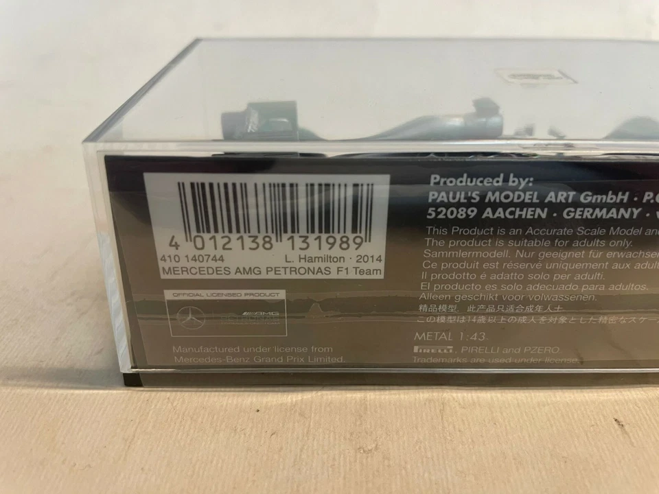 Minichamps Mercedes W05 Hamilton WC 2014 Japanese GP RAIN TYRES 1/43 410140744 - Immagine 3 di 3