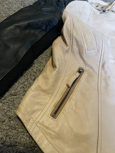 ZARA ECHT LAMMFELL LEDER BIKER JACKE REISSVERSCHLÜSSE ZWEIFARBIG SCHWARZ CAMEL Gr. S 299€ - Bild 11 von 22