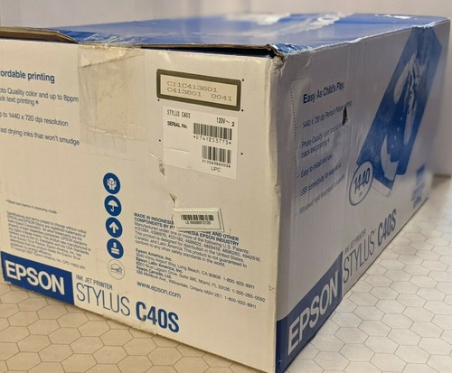 Epson Stylus C40S 1440 x 720 DPI Color Ink Jet Printer Up to 8 PPM New/Sealed - Picture 2 of 11
