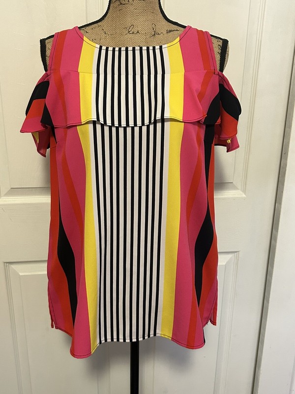 Nygard Women's Multicolor  Stripe Sleeveless Summer Top SZ M
