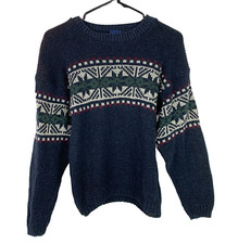 Y2K 90s Cherokee Fair Isle Nordic Snowflake Grunge Sweater Womens Large