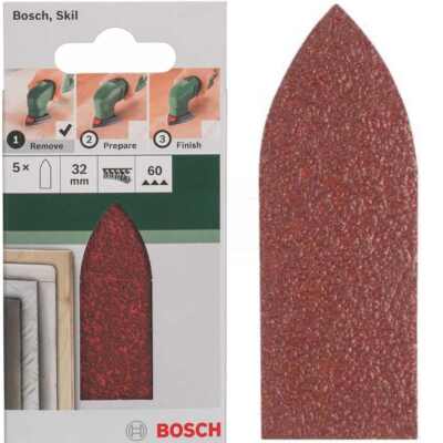 Bosch Schleifblatt 5 Stück, 32 mm, Körnung 60  für Deltaschleifer verschiedene M