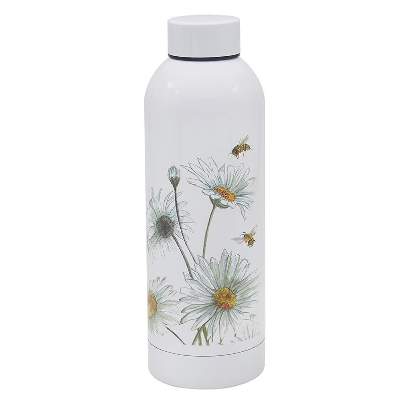Bee-Tanical Insulated Stainless Steel Drinks Bottle - Daisies and Bees Design